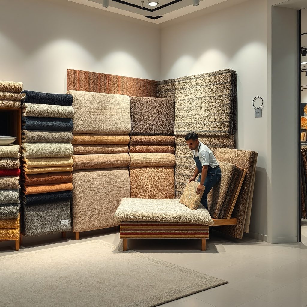 Collection of rug materials